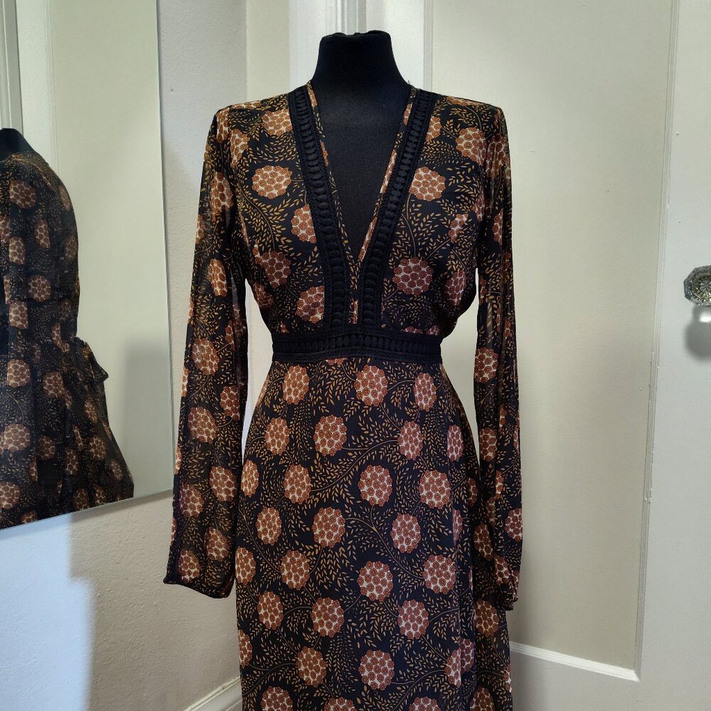 Sheer Black Maxi Sleeved AaKaa Dress